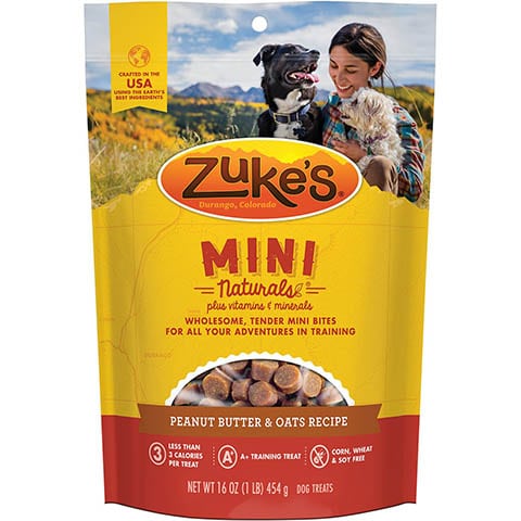 Zukes Mini Naturals Peanut Butter Oats Recipe Training Dog Treats