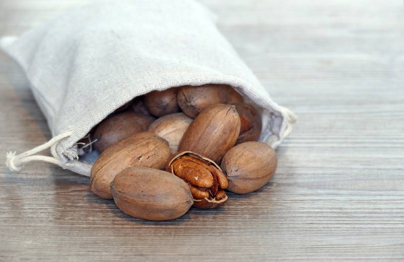 a bag of pecan nuts