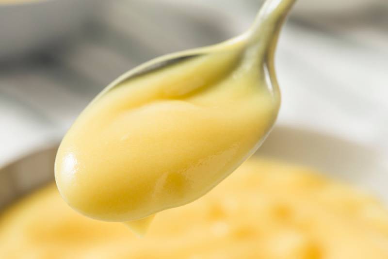 a spoonful of homemade vanilla custard