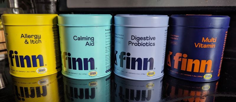 finn supplements lined up