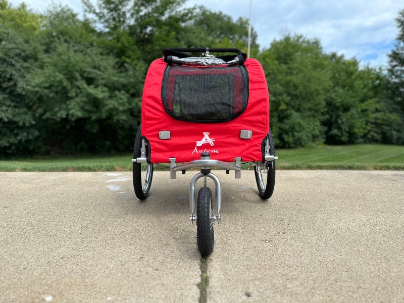 front view of aosom elite II dog bicycle trailer