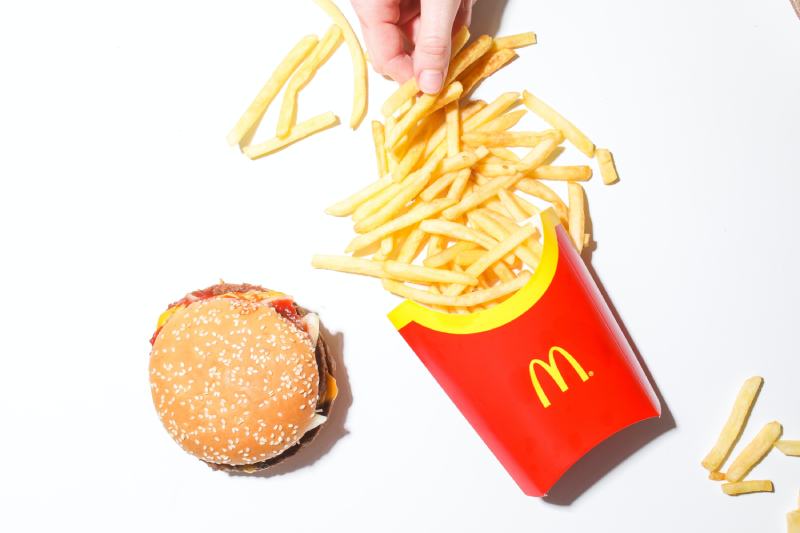mcdonalds fries and burger