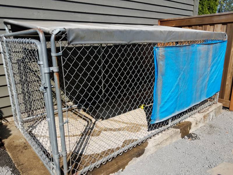 metal fence dog kennel cage with tarp