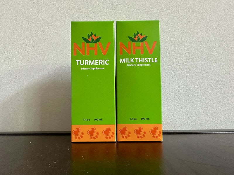 nhv natural pet turmeric and milk thistle dietary supplements