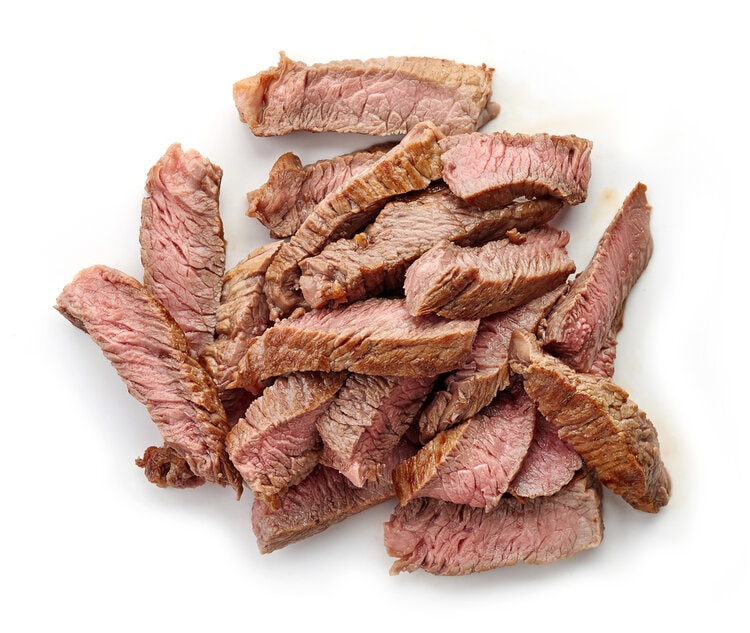Bowl of grilled beef slices