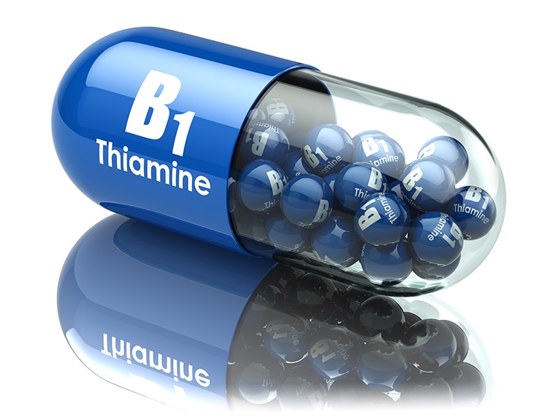 Vitamin B1 thiamine capsule illustration