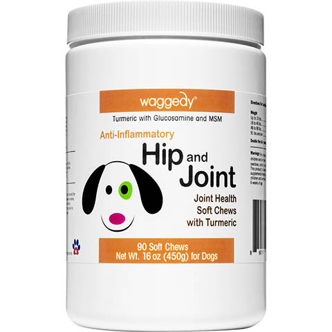waggedy Anti-Inflammatory Hip & Joint Turmeric, Glucosamine & MSM Dog Supplement