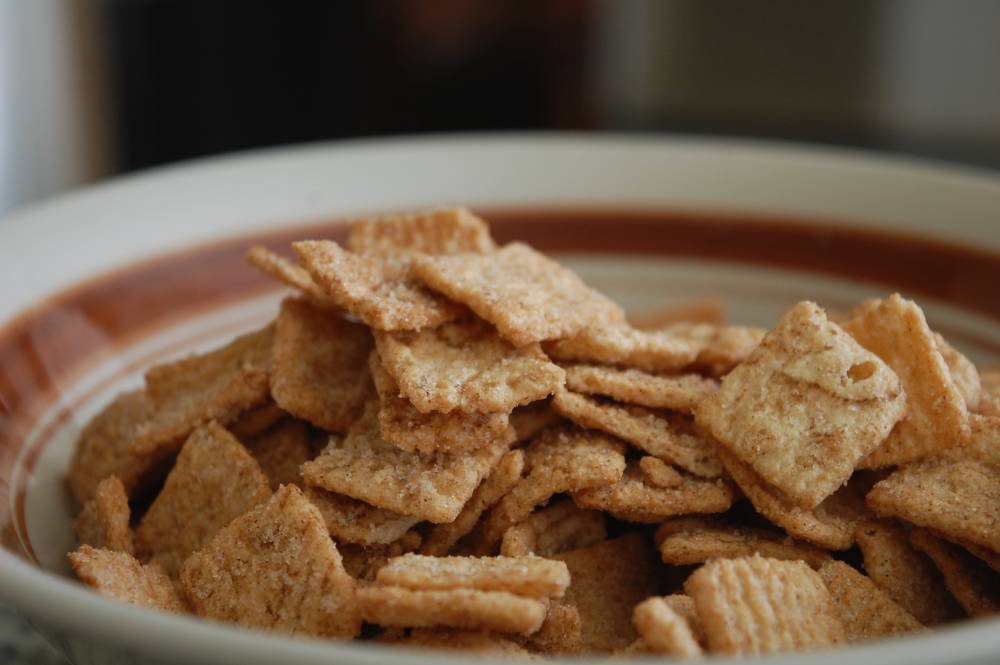 Cereal bowl of cinnamon toast crunch
